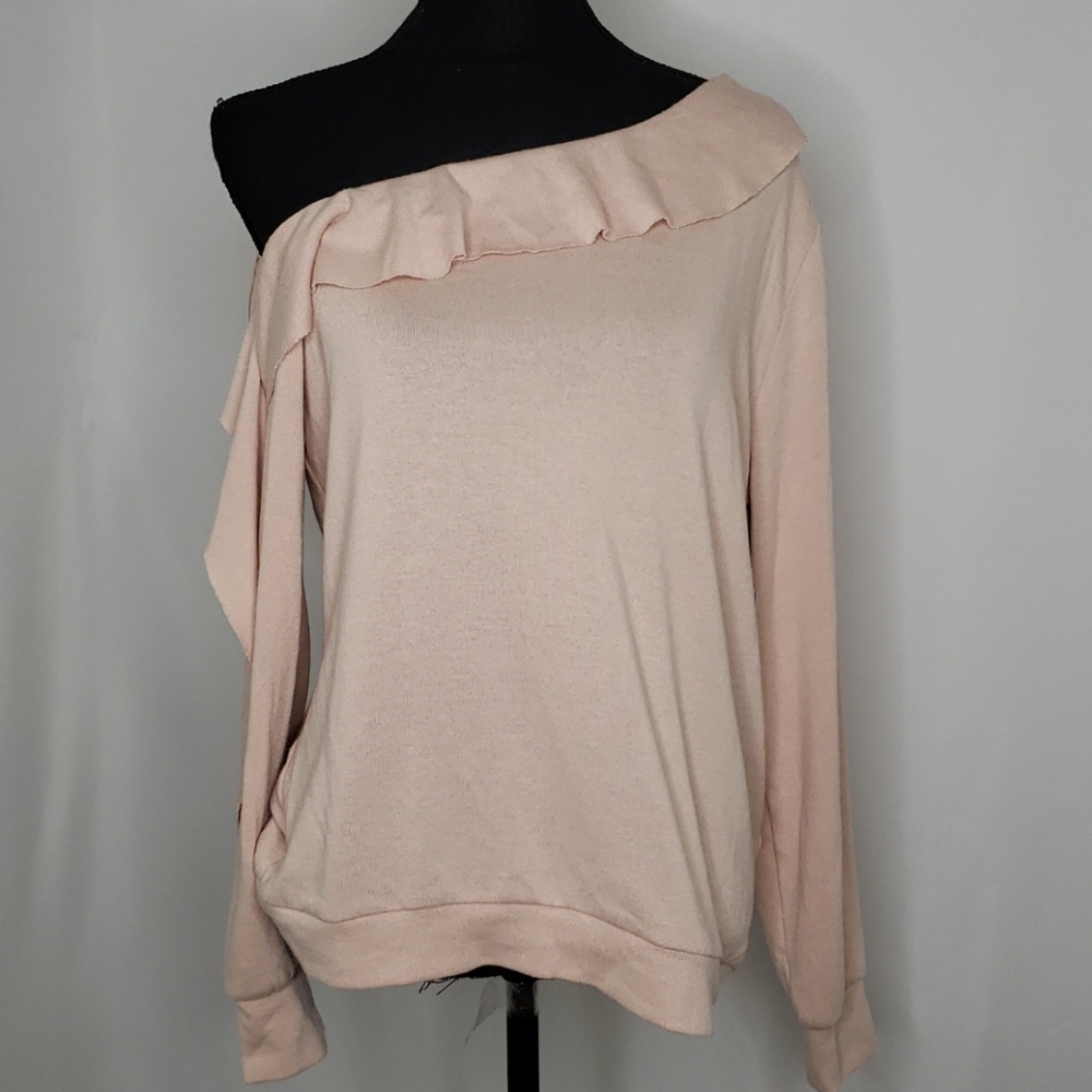 1. State Off Shoulder Ruffle Sweater NWT